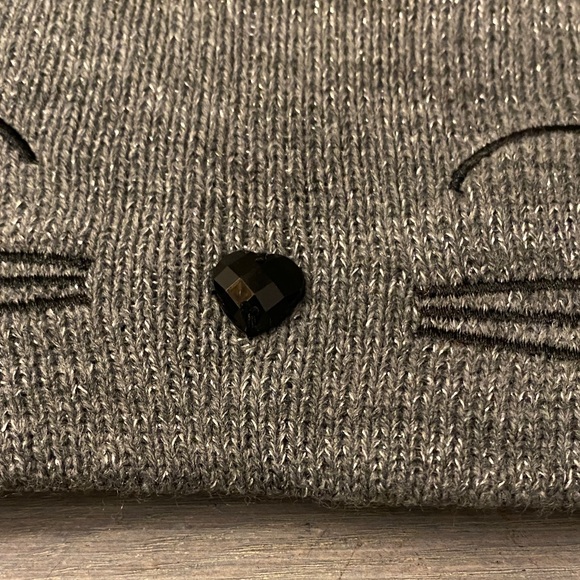 Justice Shimmering Silver Cat Knit Winter Beanie - Picture 7 of 7